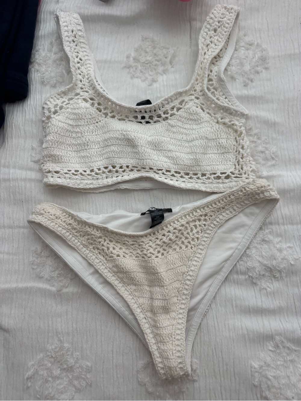 Beach Riot Cream Crochet Bikini Set